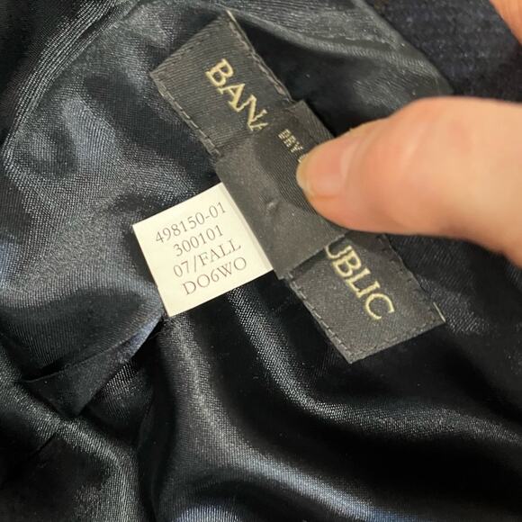 NEW Banana Republic Wool Windowpane Plaid Academia Portrait Blazer Jacket 0 NWOT - Picture 16 of 16